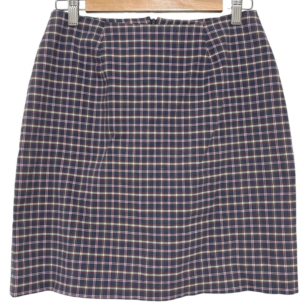 Vintage Casual Corner Plaid Mini Pencil Skirt FLAWED 8 Corpcore Academia School